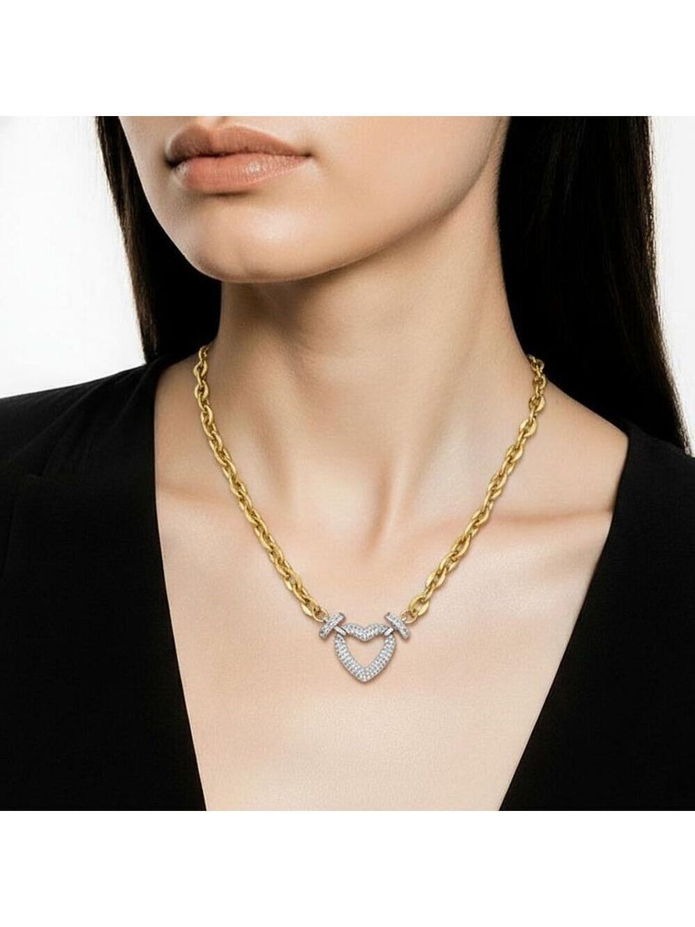 18K Gold Plated Stainless Steel Synthetic Synthetic Zircon